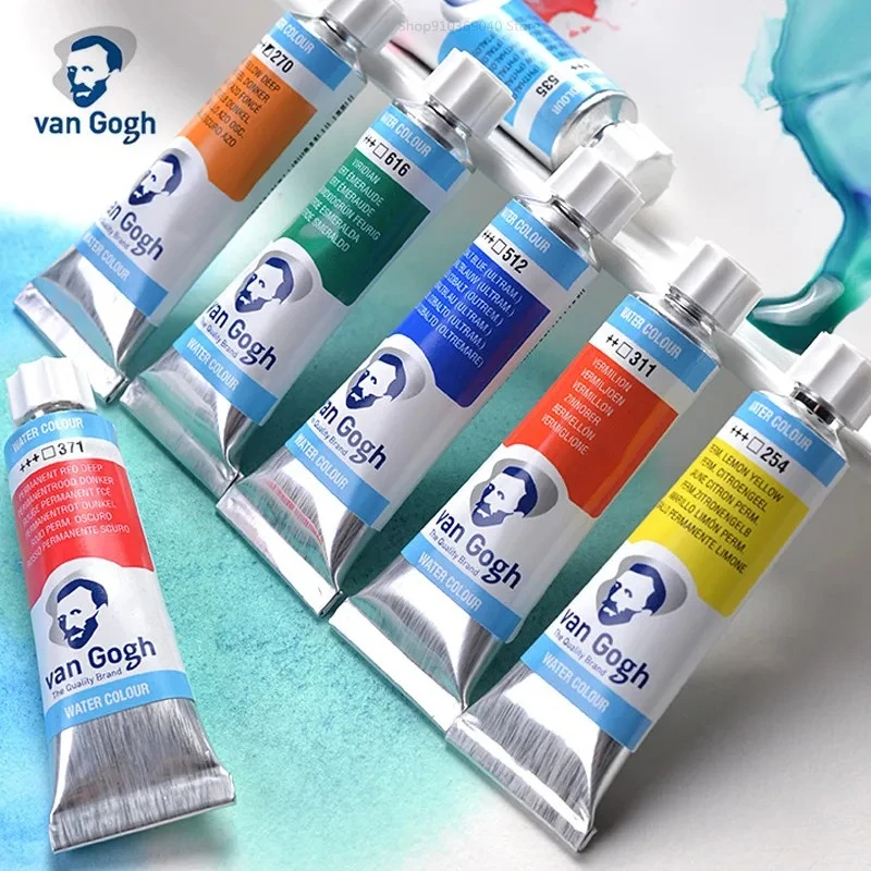 Pintura de acuarela Talens Van Gogh, tubo de 10ml, nivel de artista, colores intensos transparentes brillantes, el más alto grado de resistencia a la luz +++