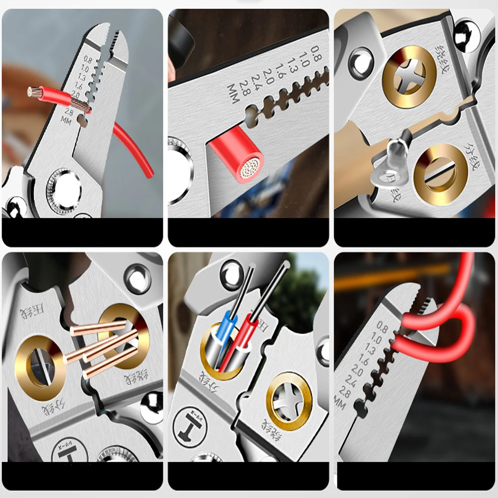 

​Wire Stripping Pliers Stainless Steel Electrician Special Wire Splitting Pliers Industrial Grade Wire Cutting Cable Pliers