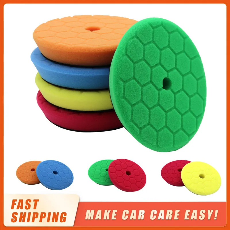 5pcs Car Sponge Polishing Pad Auto Beauty Accessories Kit Car Body Waxing Care Supplies 140mm Headlights Cover Cleaning Disc