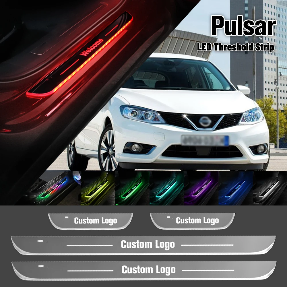 

For Nissan Pulsar C13 2014-2018 Car Door Sill Light Customized Logo LED 2015 2016 2017 Welcome Threshold Pedal Lamp Accessories