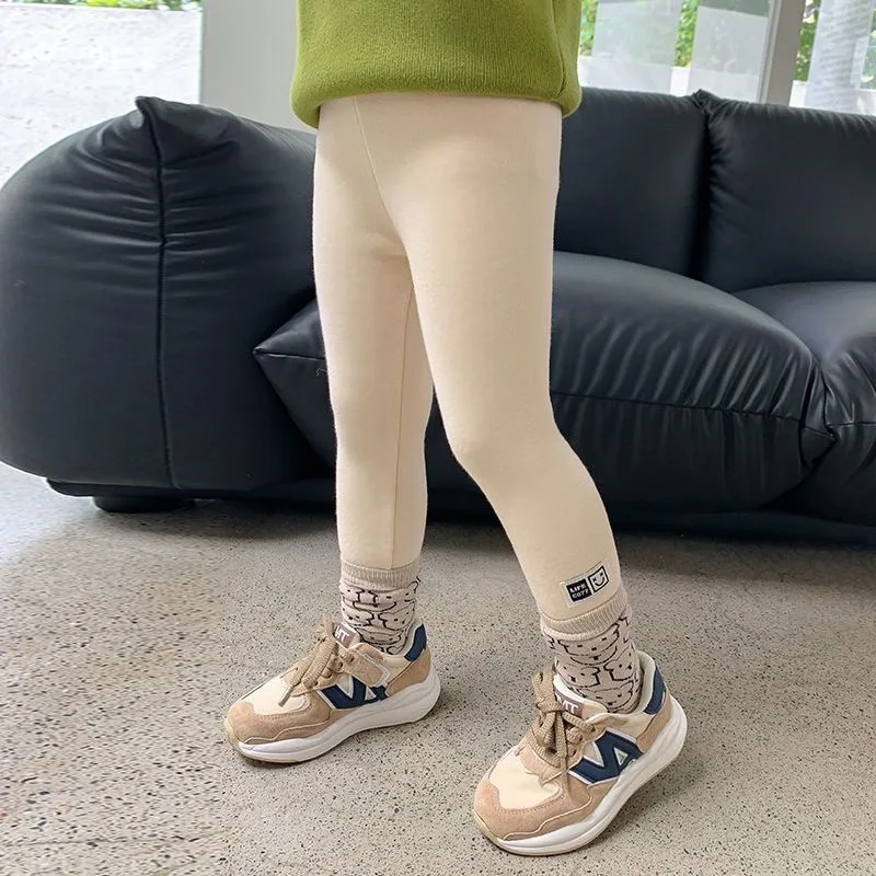 1pcs Autumn Winter Girls Leggings Baby Plush Pants Kids Thermal Pants Children Fashion Korean Version Trousers Casual Bottoms