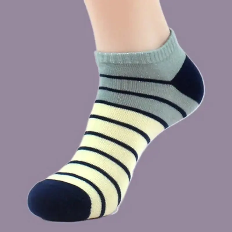 5/10 Pairs Sweat-Absorbent Mid-Calf Socks High-Quality Solid Color Versatile Stripe Men‘s Fashion Cotton Men's Anti-Odor Socks