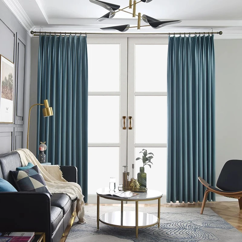 2 قطعة ستارة التعتيم هوك نوع غرفة نوم غرفة المعيشة ضوء فاخر الراقية جو الشمال الحديثة ستارة بسيطة