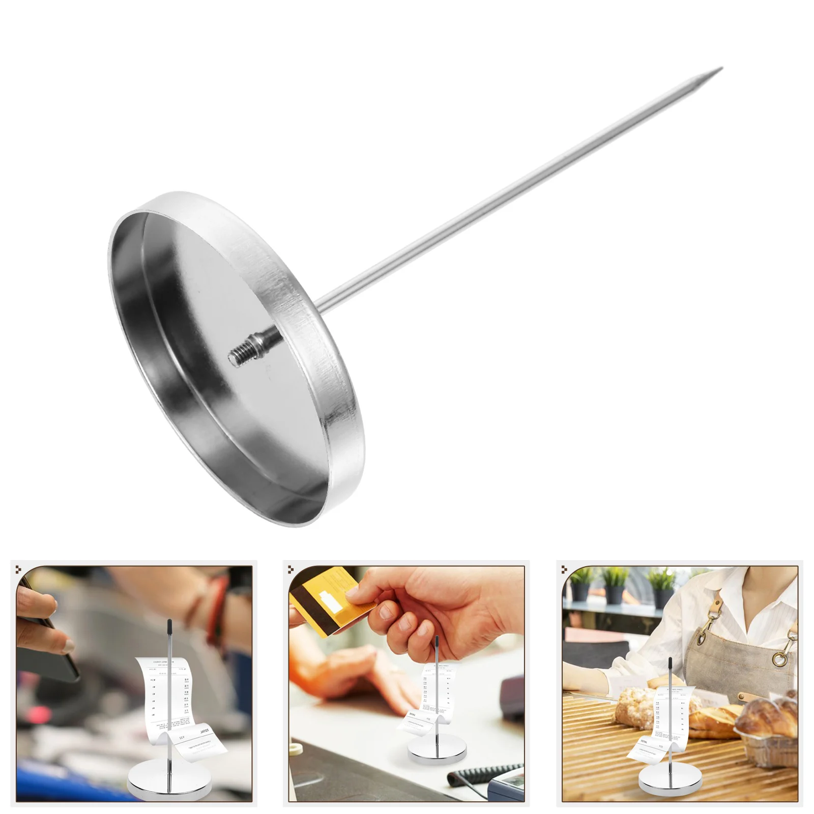 

Stainless Steel Receipt Spike Ticket Holder Bill Forks Rod Paper Memo Holder Restaurant Hotel Office Use Straight Spike Check