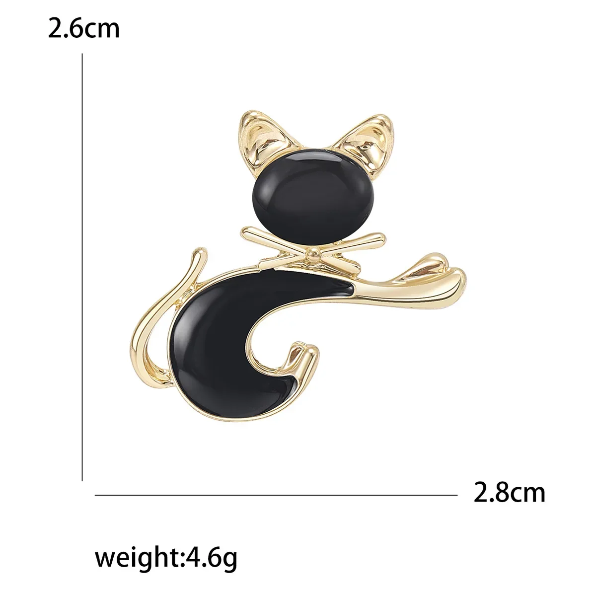 Dmari Women Brooches Cute Cat Lapel Pins 2-Color Resin Animal Accessories Office School Jewelry For Luxury Clothing