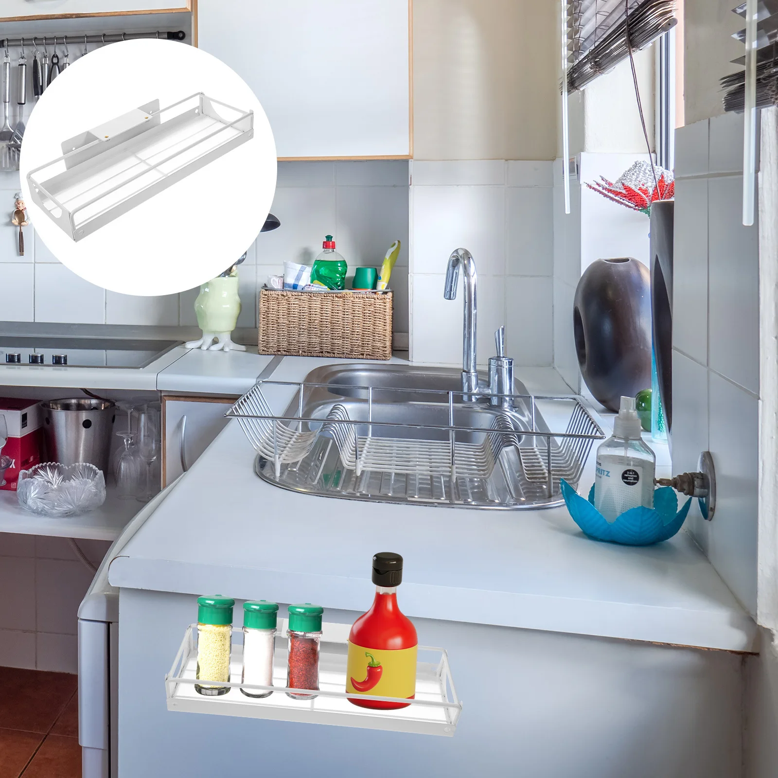 

Under Sink Organizer Pull Out Drawer Storage Rack for Kitchen Cabinet Bathroom Metal Sliding Shelf Expandable Cabinet Organizer