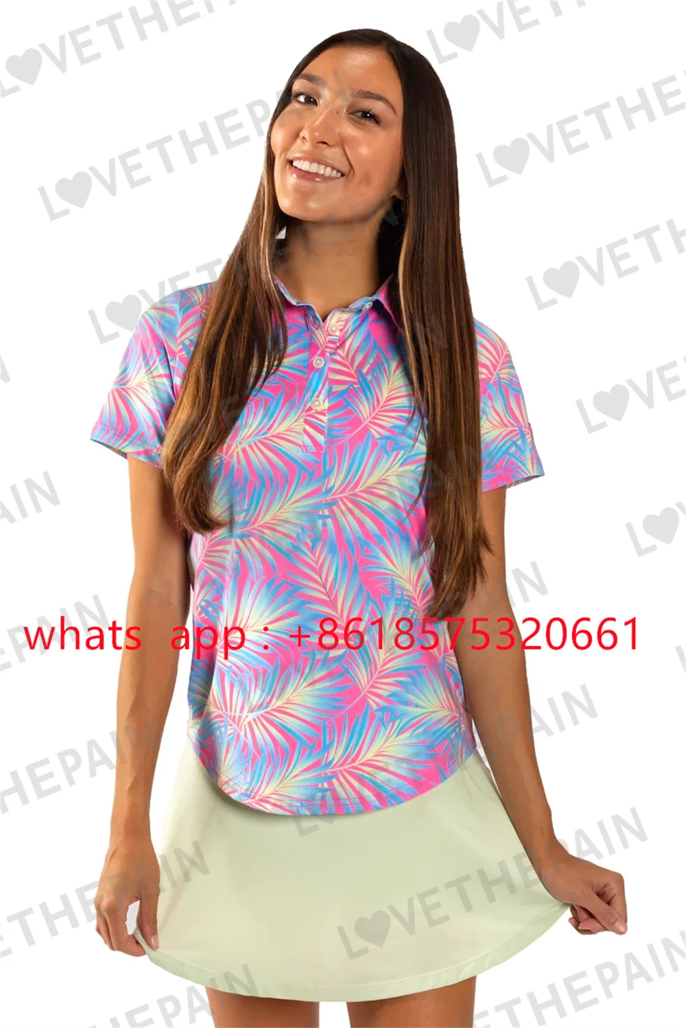 Women Golf Polo Shirt Outdoor Sport T-shirt Short Sleeve Quick Dry Polo Top Football Tennis Casual Fashion Lapel Buttons Shirt