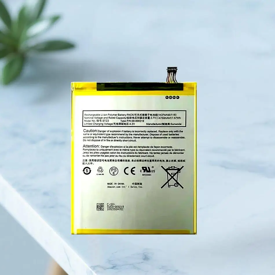 

Tablet Battery For Amazon 58-00219 Long-Lasting Performance 4750Mah ST23 Safe