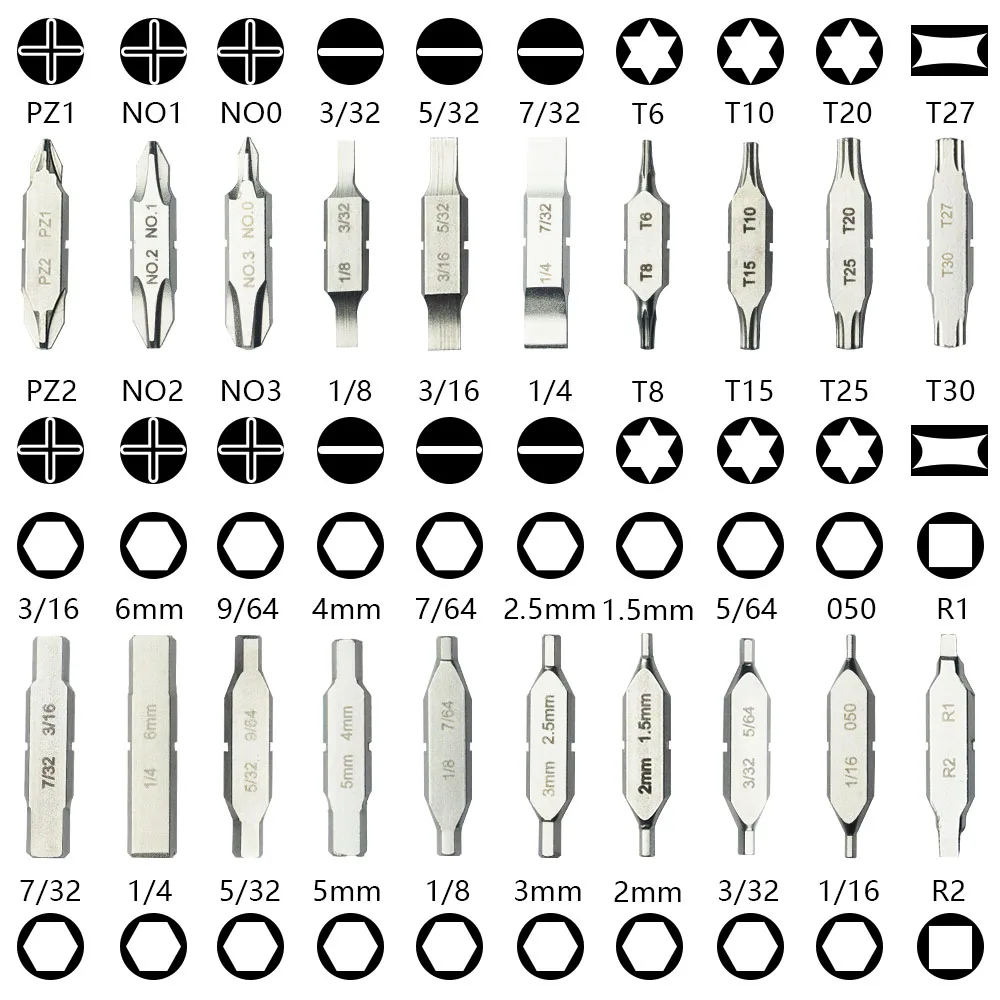 MORETOPGOOD Flat Bit Kit for Leatherman Multitool Accessories,20PCS Double-Ended Screwdriver Bits Adapters