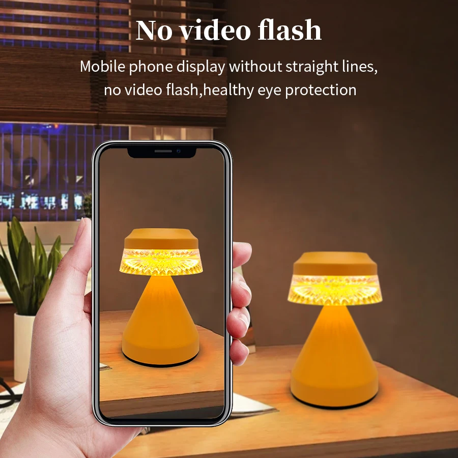 Stil Retro Pilz LED Tischlampe 3 Farben Touch Dimmer wiederaufladbare Nachttischlampe Bar Restaurant Schlafzimmer Dekoration Beleuchtung