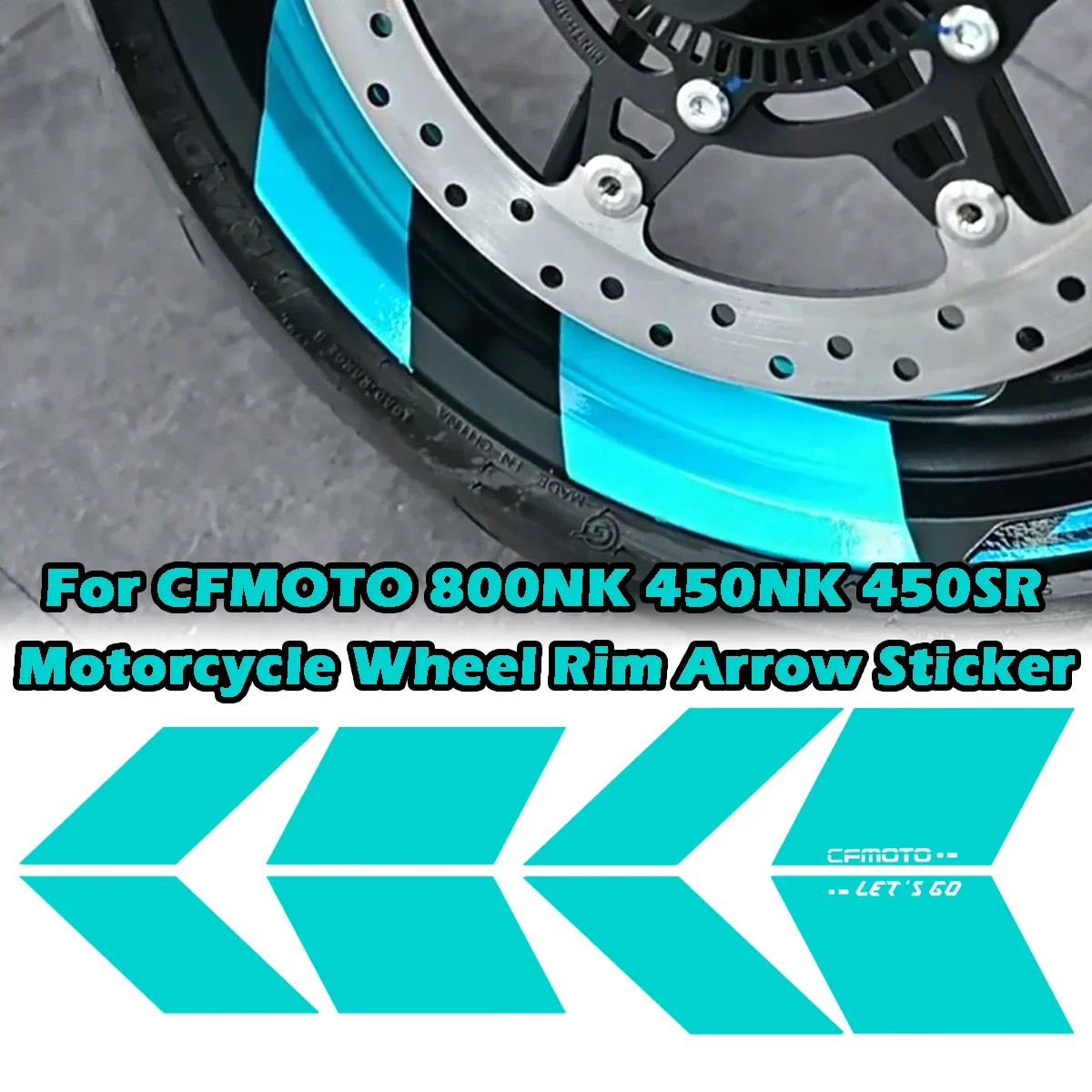 For CFMOTO cf moto 800NK 800 nk 450NK 450SR 450sr Motorcycle Wheel Sticker Rim Arrow Decal Hub Accessories Stripe Tape