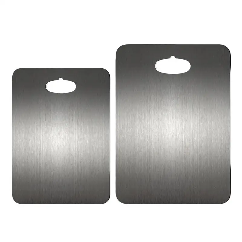 Chopping Board Stainless Steel Cutting Boards Double-Sided Food Grade   Kitchen Cutting Plate for Meat Vegetables and Bread