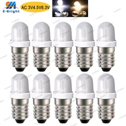 E10 Flashlights Bulb 10PCS AC 3V 4.5V 6V 6.3V LED Torch Bike Emergency Work Lights Old Radio Light E10 Screw Miniature Led Light