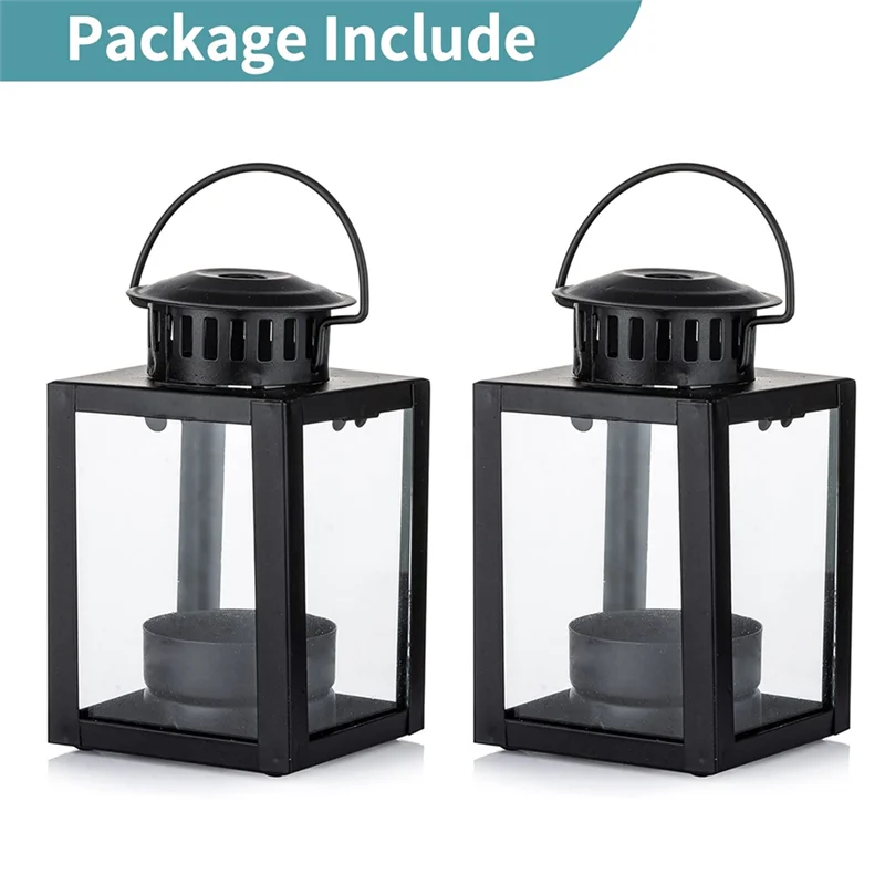 

【Today-Only!】Lanterns For Candles Garden Lanterns, 2 Pcs Vintage Style Hanging Small Lanterns For Tealight Candle, Tea Light Hol