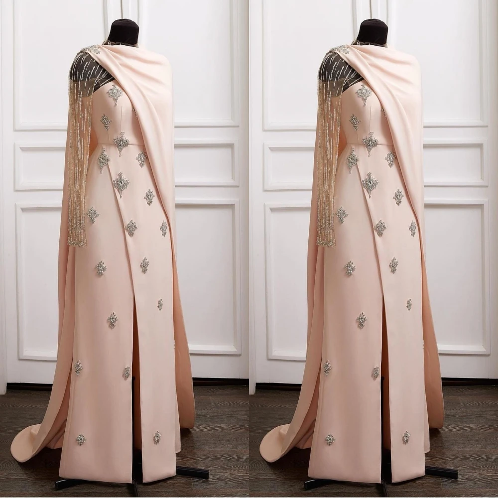 Jiayigong Jersey Beading Wedding Party A-line High Collar Bespoke Occasion Gown Midi Dresses Saudi Arabia