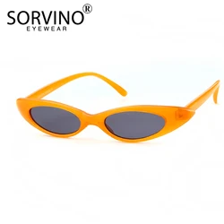 SORVINO 90s Vintage Lady Small Cat Eye Sunglasses 2025 Women Brand Designer Tiny Cateye Sun Glasses Pink Red Yellow Shades SN137