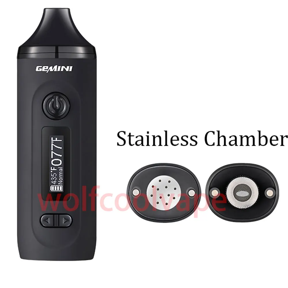 Dry Herb Vaporizer Gemini Herbal Starter Kit E Cigarettes Vape Pen Kits Tempreture Control OLED Screen 2200mah