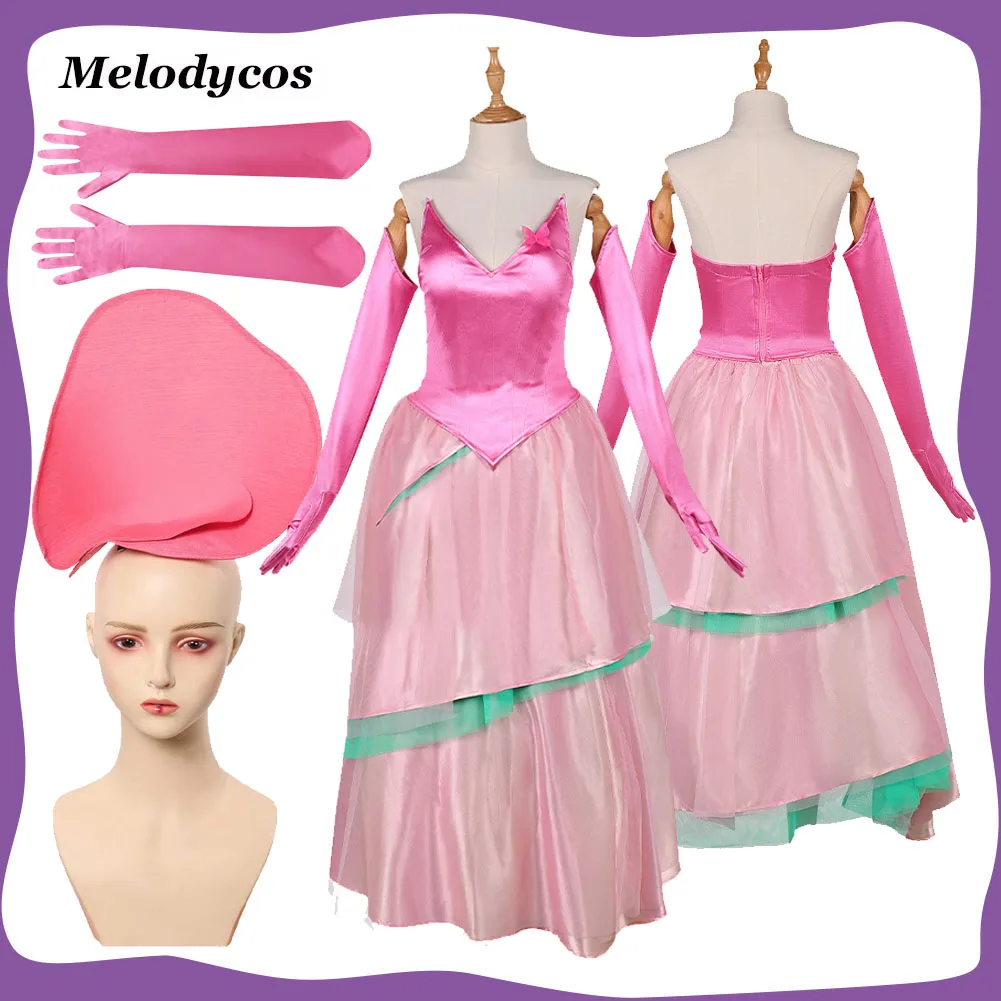 

Glinda косплей розовая юбка шляпа перчатки комплект фильм злой маскировочный костюм для взрослых женщин платье кепка Хэллоуин карнавал необычный праздничный костюм