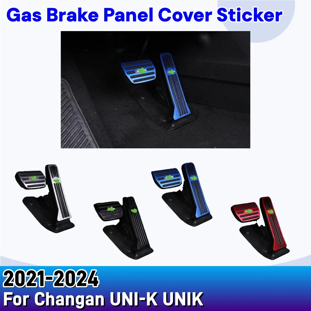 

For Changan UNI-K UNIK 2021-2024 For LHD Interior Car Gas Brake Panel Cover Sticker Aluminum Alloy Car Styling Upgrade Accessory