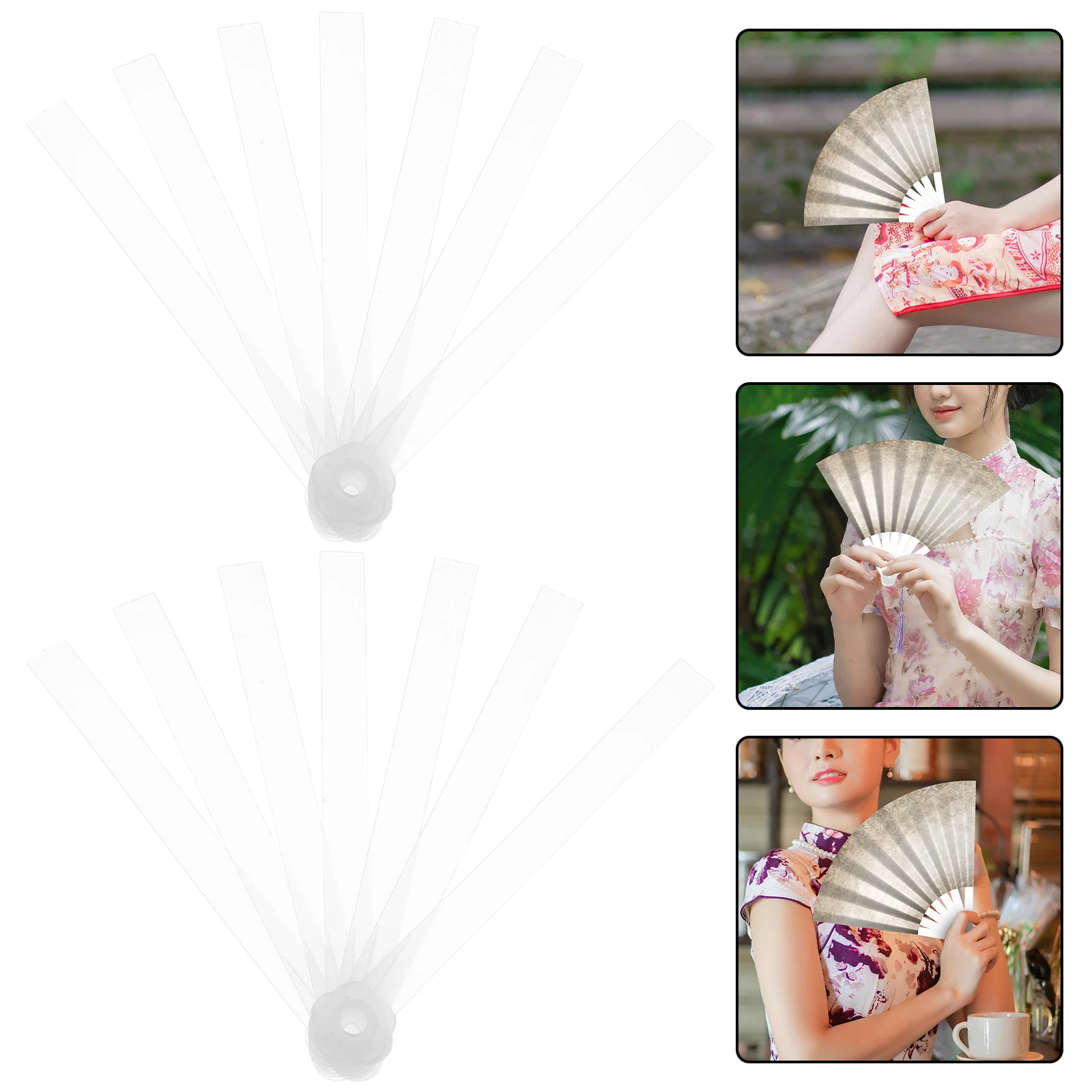 10 Pcs Folding Fan Handle Diy Making Grip Kit Craft Sticks for Plastic Handles