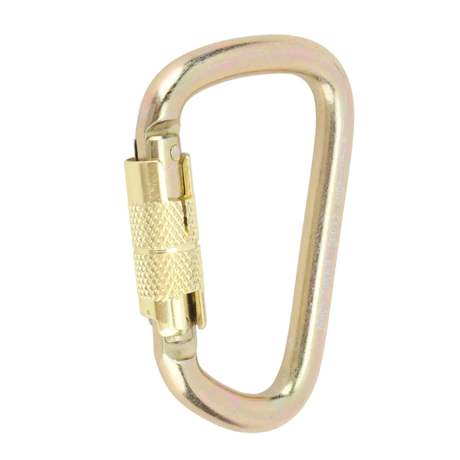 Mosquetón dorado resistente en forma de D: anillo ligero para senderismo, acampada y deportes al aire libre