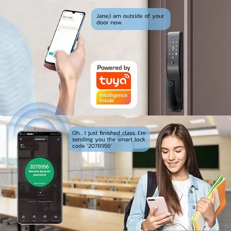 Tuya Ttlock Electric Digital Security System Smart Wifi Door Lock Fingerprint Card Reader App Access Cerraduras Inteligentes