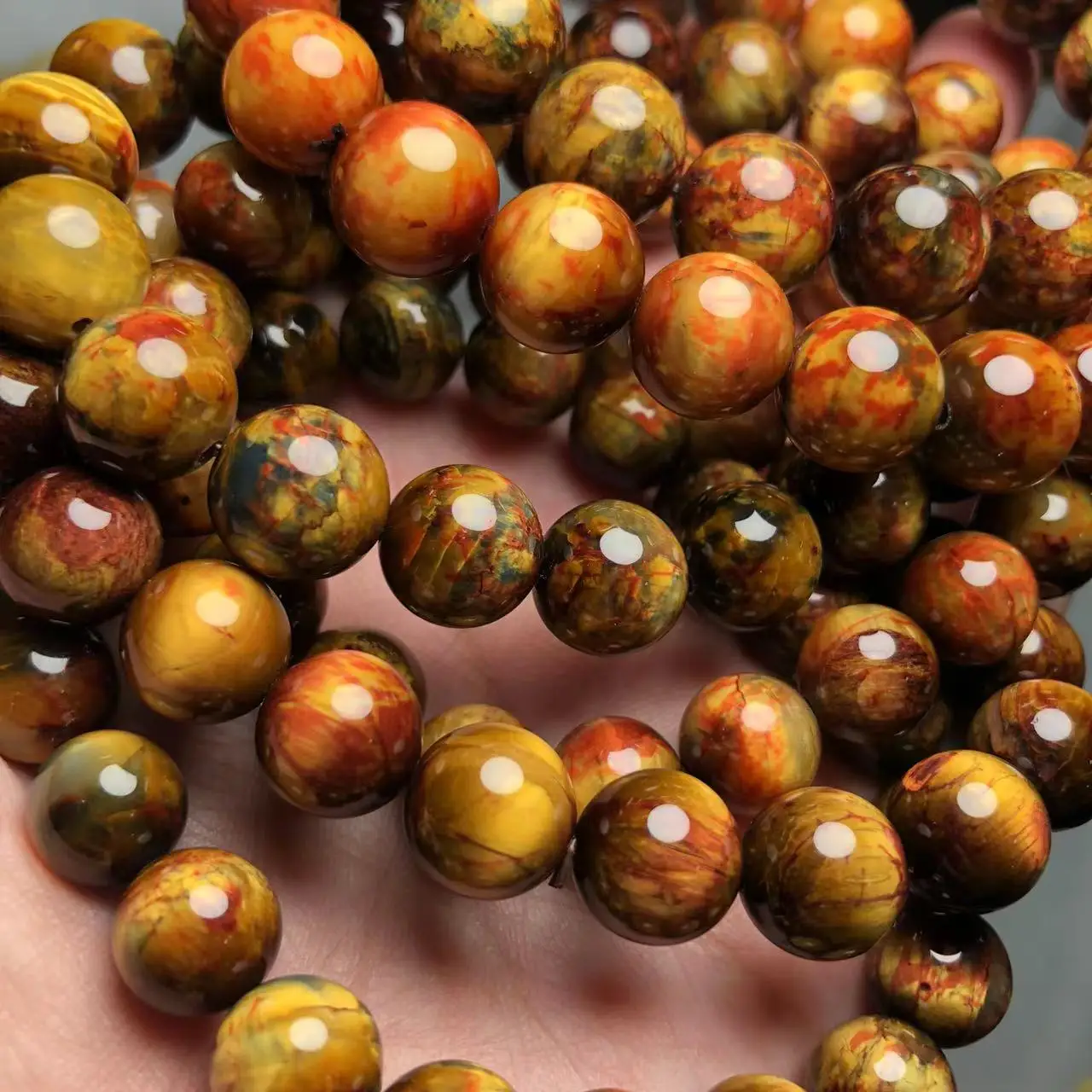 Meihan Natural A+++ Namibia Phoenix Pietersite Smooth Round Amazing Beads Stone For Jewelry Making Design