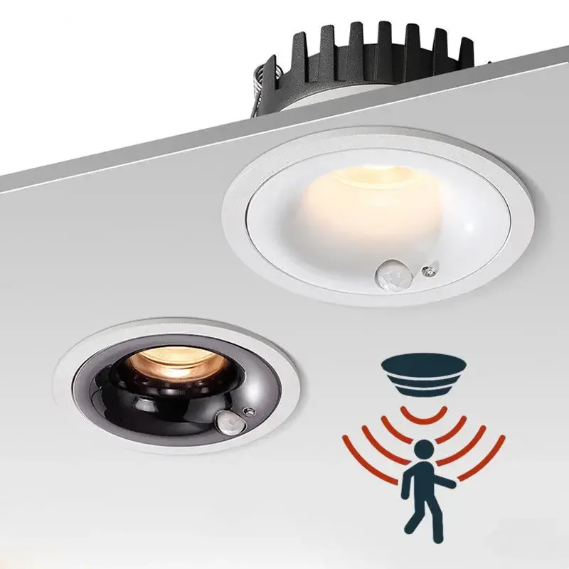

12W Recessed Spotlight PIR Motion Sensor LED Spot Light for Entrance Aisle Indoor Lighting Downlight Lamps 3000K 4000K 6000K