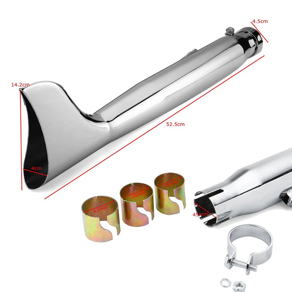 24HP 32HP Engine Part Case For Ural K750 R71 R12 M1 M72 Motorcycle Retro Silver Fishtail Exhaust Muffler Dnepr MT12 XL883 1200