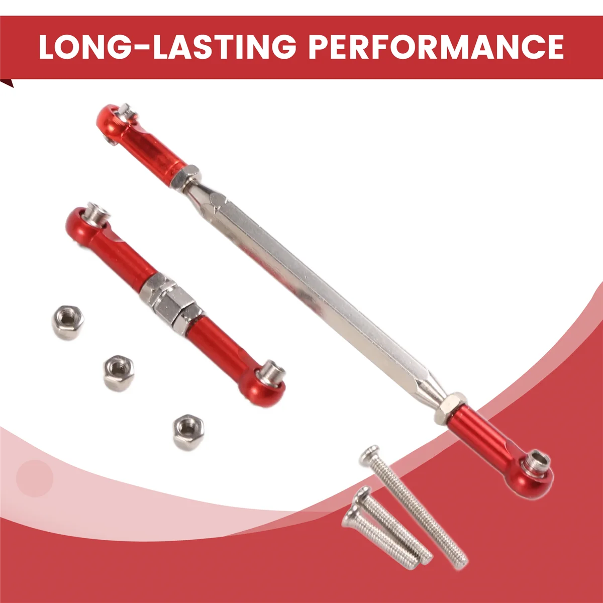 Metal Adjustable Steering Linkage Servo Link Pull Rod Turnbuckle for MN D90 D99 MN-90 FJ-45 1/12 RC Car Crawler,Red images - 6