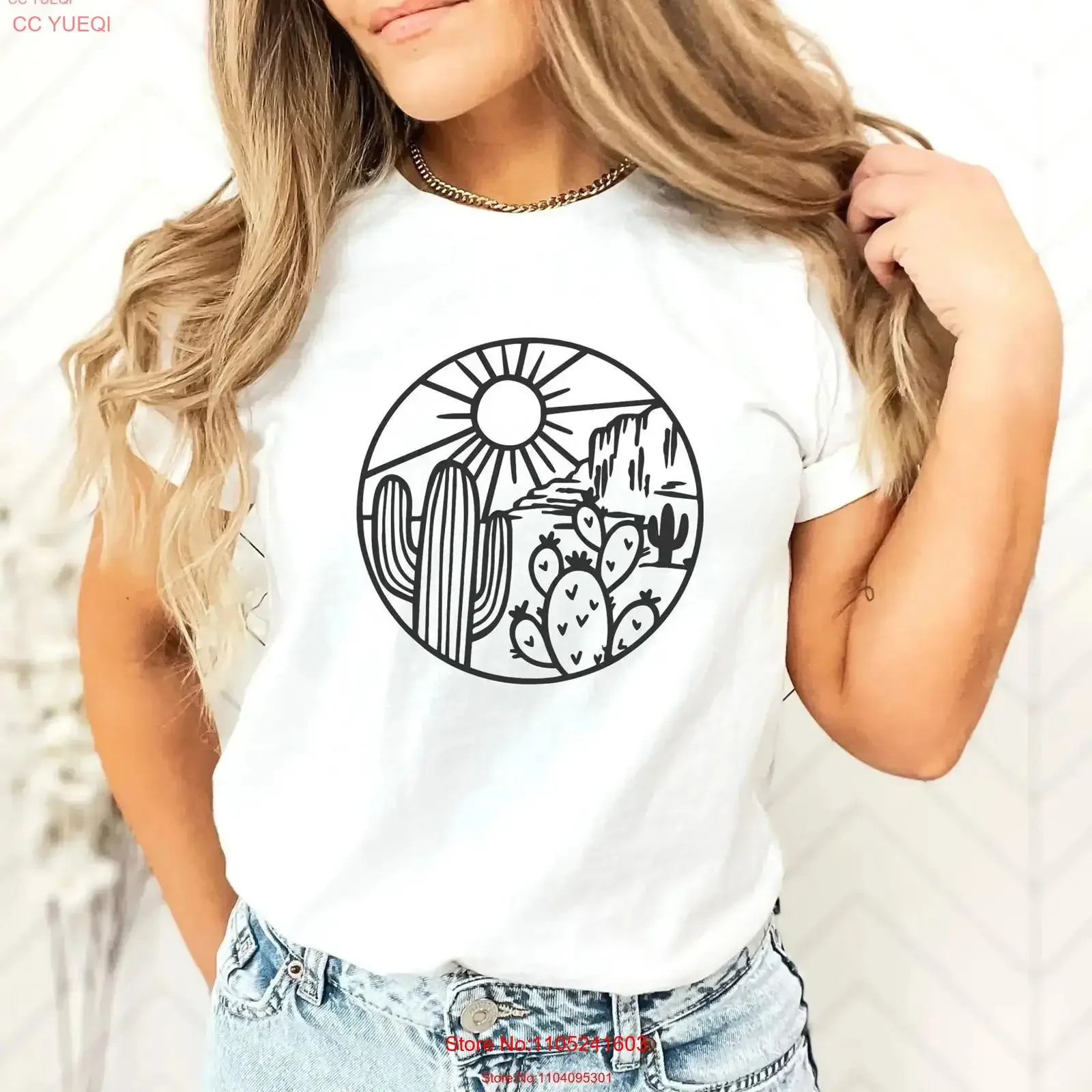 DeserT T Shirt Cactus Plants Adventure Arizona Scene Women vintage Washed Versatile homme Unisex Breathable streetwear Slightly