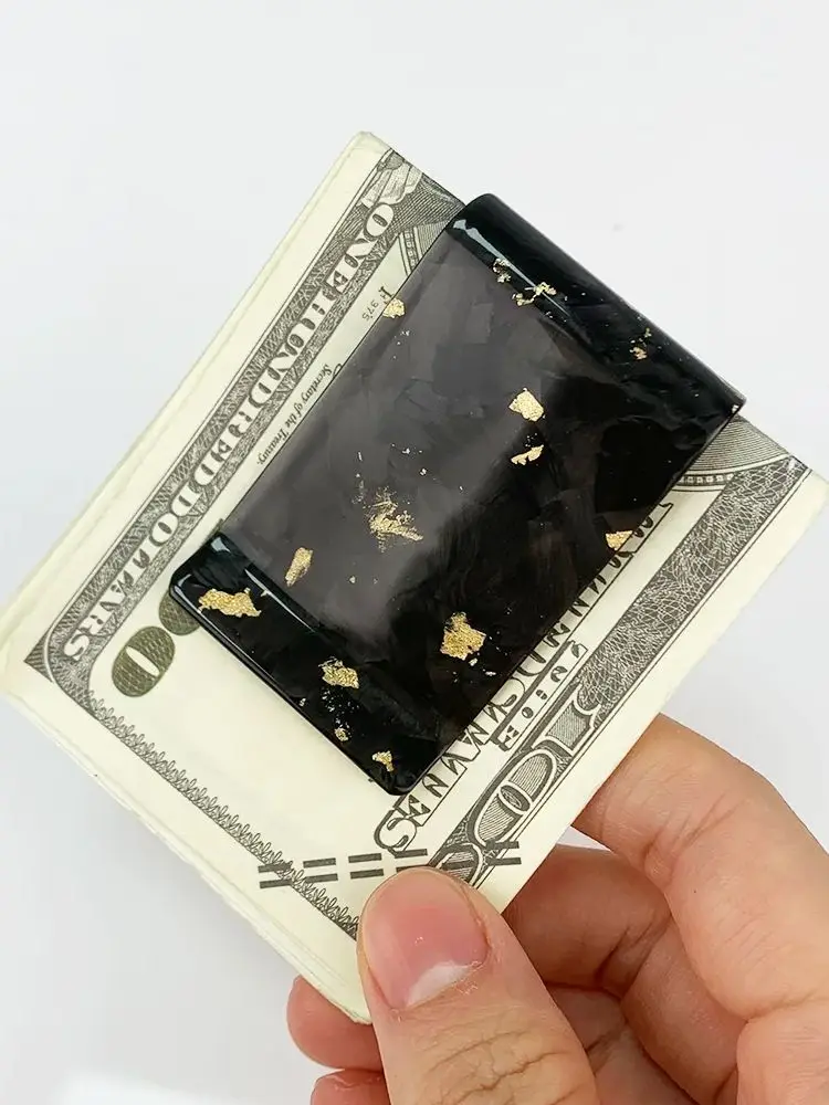 Wholesale Black Real Forged Carbon Fiber Money Clip RIFD Slim Card Holder Wallet for Men Women