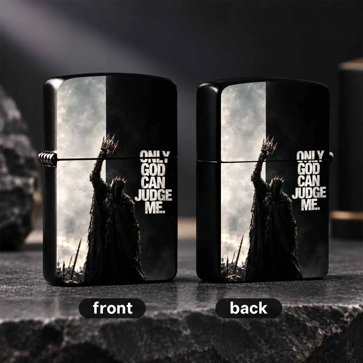 Stylish Lighter with Dark Fantasy King Coronation Pattern, Exquisite Unique Design for Daily Carrying, Perfect for All Scenes as A Distinctive Decorative Practical Gift for Your Friends and Hobby Part A Humorous And Interesting Lighter
