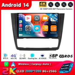 Radio samochodowe Android14 Carplay do BMW serii 1 E81 E82 E87 E88 2004 2005 2006 2007 -2011 Multimedialny odtwarzacz GPS WIFI + 4G Stereo