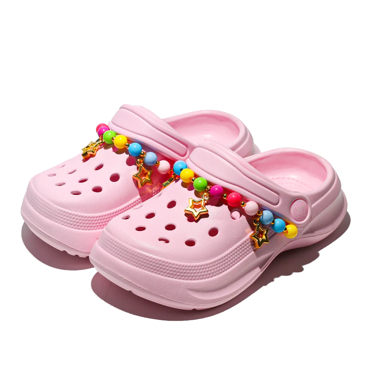 

Kids Slip-On Clogs and Mules - Breathable, Waterproof, EVA Garden Shoes with Decorative Chain for Beach and Everyday Wear 168