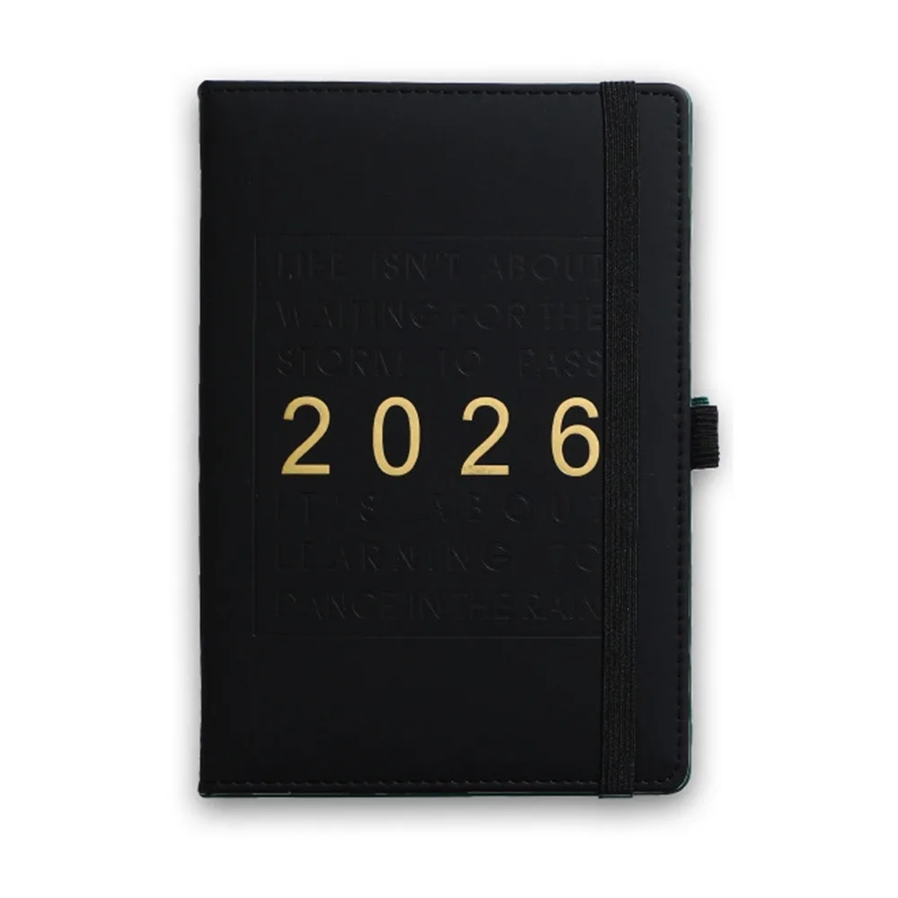 

English 2026 Schedule Planner Notepad 12 Months Wear-resistant A5 Agenda Planning Notebook Portable Thick Paper