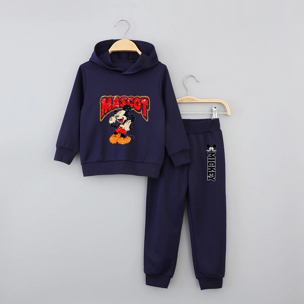 ميكي ماوس الكرتون المطبوعة هوديي مجموعة للأطفال المراهقين بنين بنات عادية الخريف الشتاء موضة 2025 #2