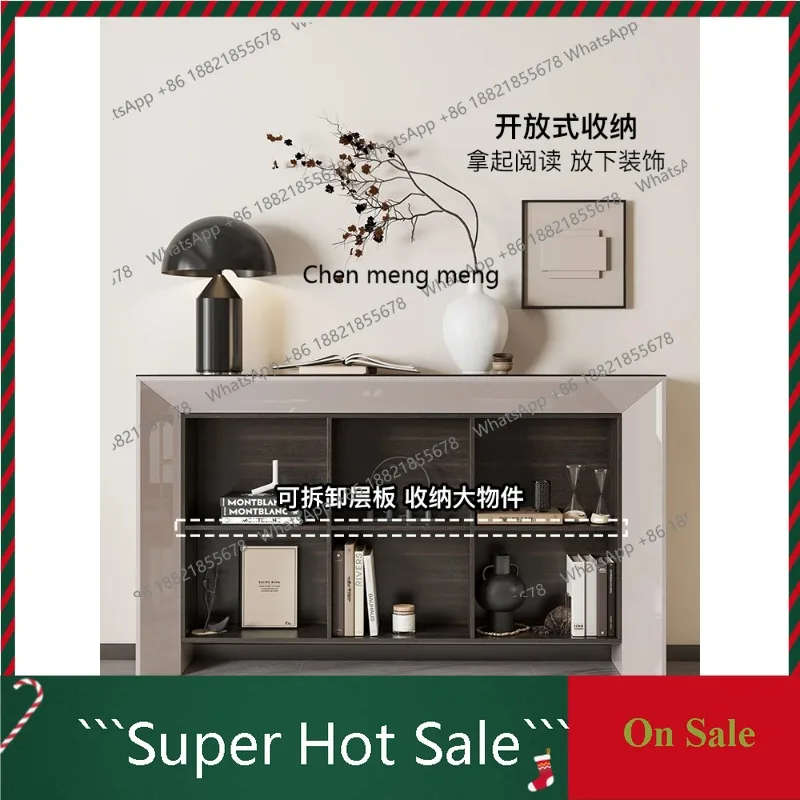 

A48 Italian-style porch cabinet enters the house, opposite the door, rock slab end view table against the wall, narrow side tabl