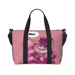 Borsa Tote da spiaggia personalizzata Cheshire Cat donna Extra Large Gym Carry On Alice nel paese delle meraviglie borse per la spesa da viaggio