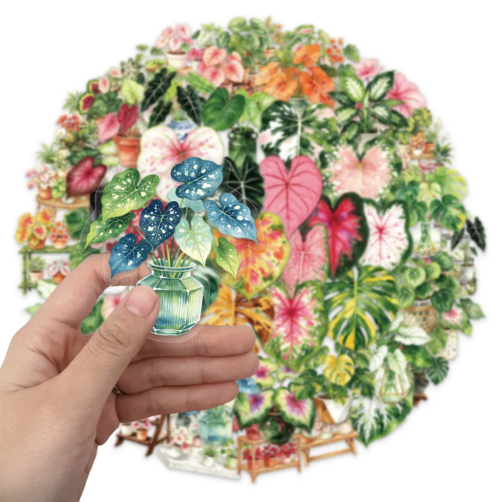 50PCS Taro Leaf Series Stickers, Phone Cases, Laptops, Travel Boxes, Water Cups, PET Stickers