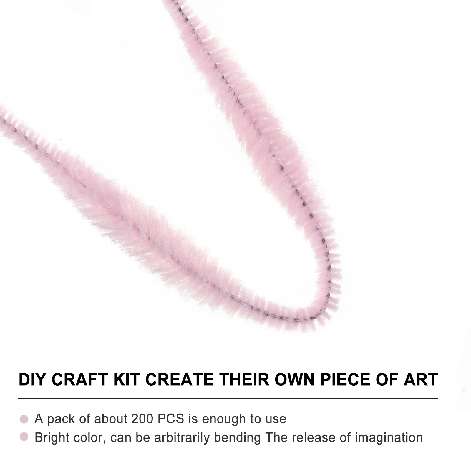 

200pcs Chenille Stems Twistable Craft Sticks Kids DIY Art Creative Activity Colorful Pipe Cleaner for Necklaces Making