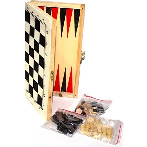 Aydınlı Wooden Backgammon Chess Suit Set