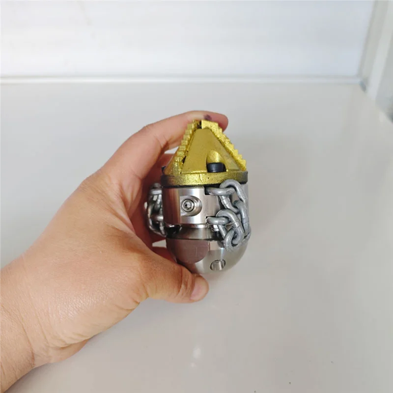 

70L Rotating Blasting Nozzle High Pressure Pipeline Dredging Cleaning Nozzle Rope&Chain Sling Rotating Sewer Nozzle-AA70