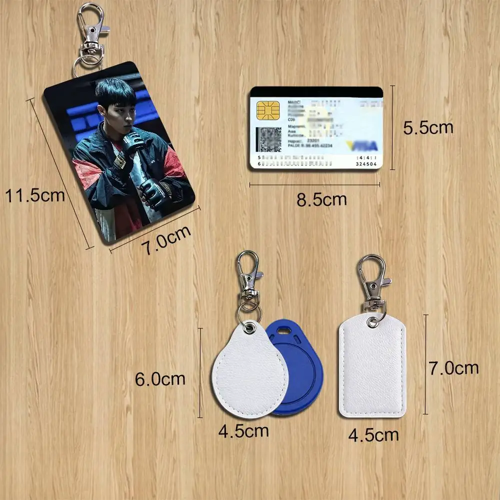 cool Ahn Soo-ho Choi Hyun Wook Weak Hero Card Holder With Keychain Executive Protection For Bank Credit Subway Bus Case