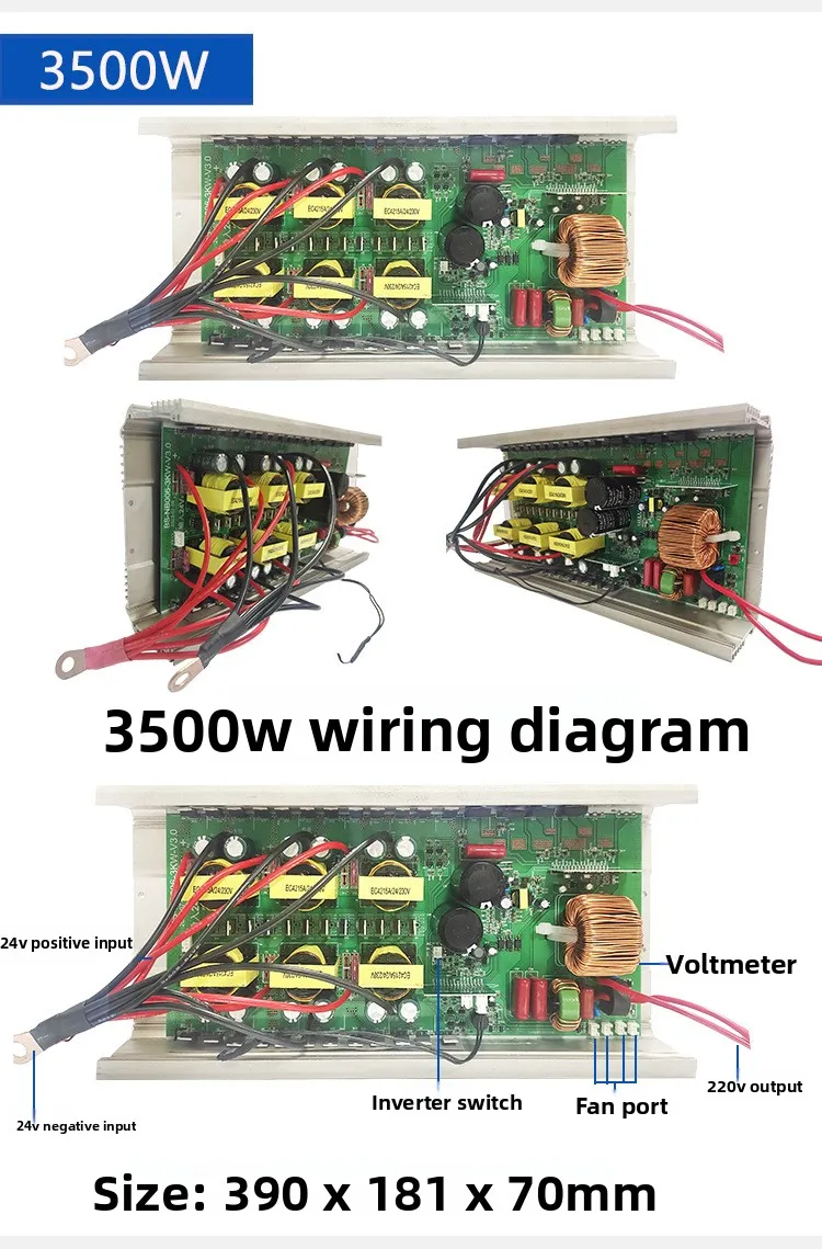 3500W Solar Power Inverter Bare Board DC 24V To AC 220V Unassembled Circuit Board