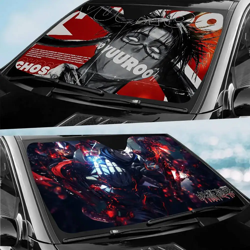 

Солнцезащитный козырек на переднее окно аниме Choso, черная защита от ультрафиолета, затемняющая ткань, козырек на лобовое стекло, автозанавеска, солнцезащитный козырек, подарки