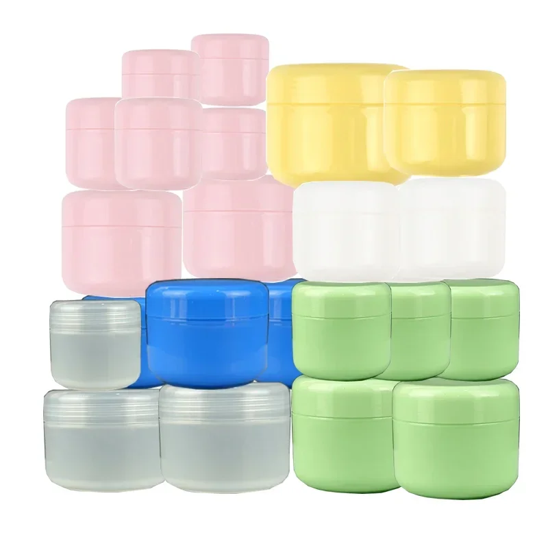 Bouteilles rechargeables en plastique rose, Pot de maquillage vide, pour voyage, crème pour le visage, Lotion, récipient cosmétique, 50 pièces/paquet, 10g 20g 30g 50g 100g