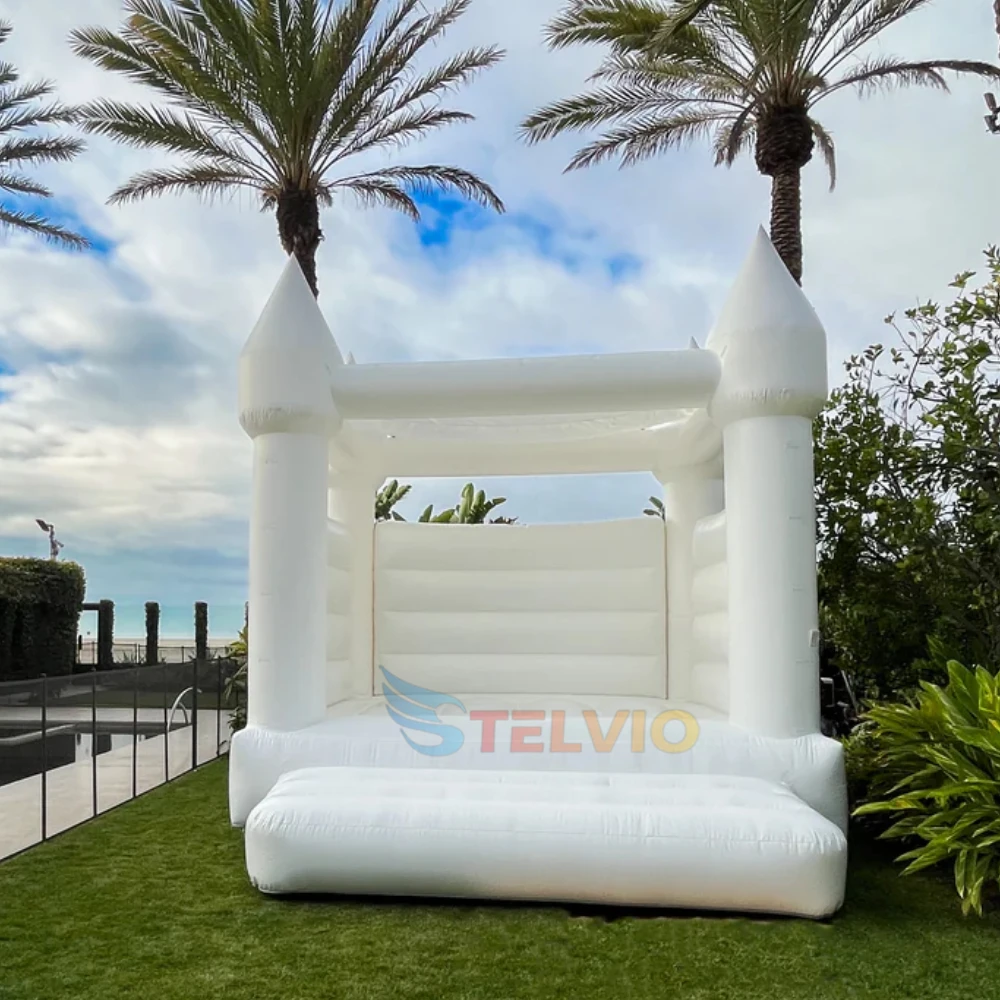 Commercial Grade Inflatable White Wedding Jumper Inflatable Bouncy Castle Moonwalk Bounce House Bridal Bounce House White