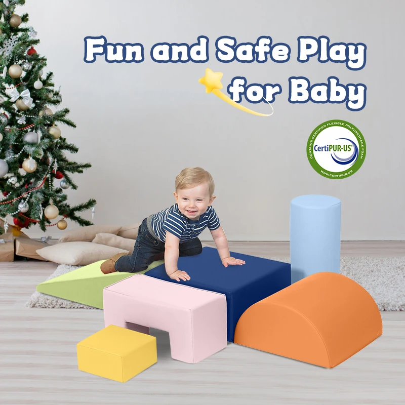 مجموعة ألعاب ناعمة للأطفال الصغار في المنتصف، ملعب داخلي للتسلق والزحف، ألعاب زاوية منزلقة ومسرح لنادي الأطفال #2