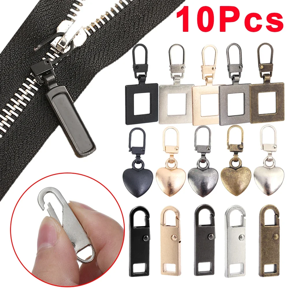 10/1Pc Metal Zipper Puller Detachable Replacement Zipper Slider For Broken Buckle Travel Bag Suitcase Household DIY Sewing Craft